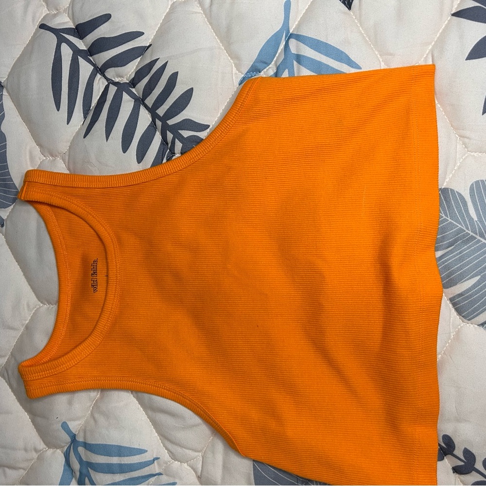 Wild Fable Bright Orange Ribbed Top